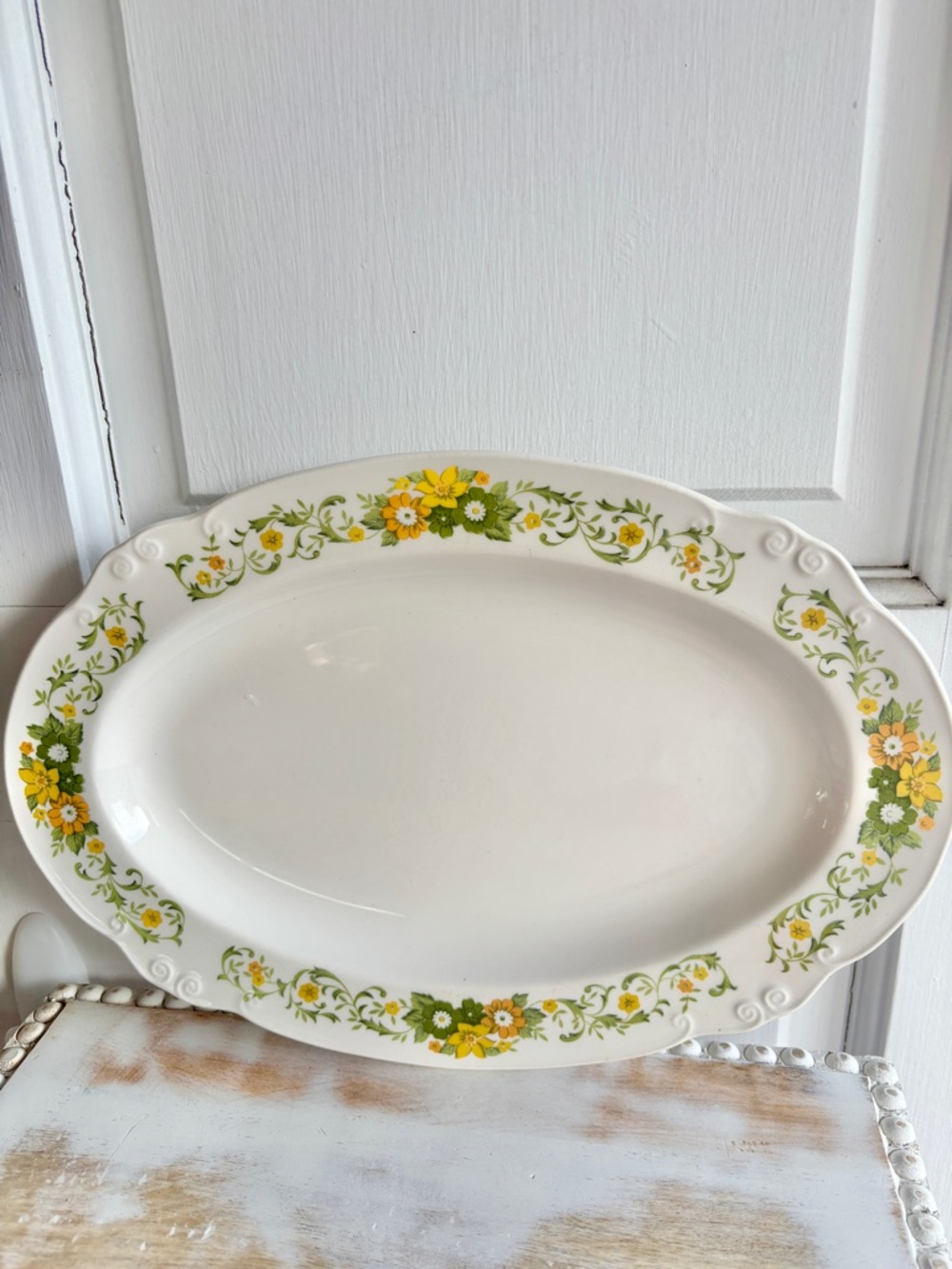 Vintage Nikko Ironstone Oval Serving Platter Floral Japan Cottagecore